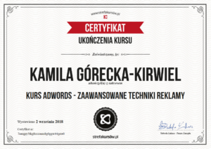 Kamila Górecka-Kirwiel Specjalista Google Adwords
